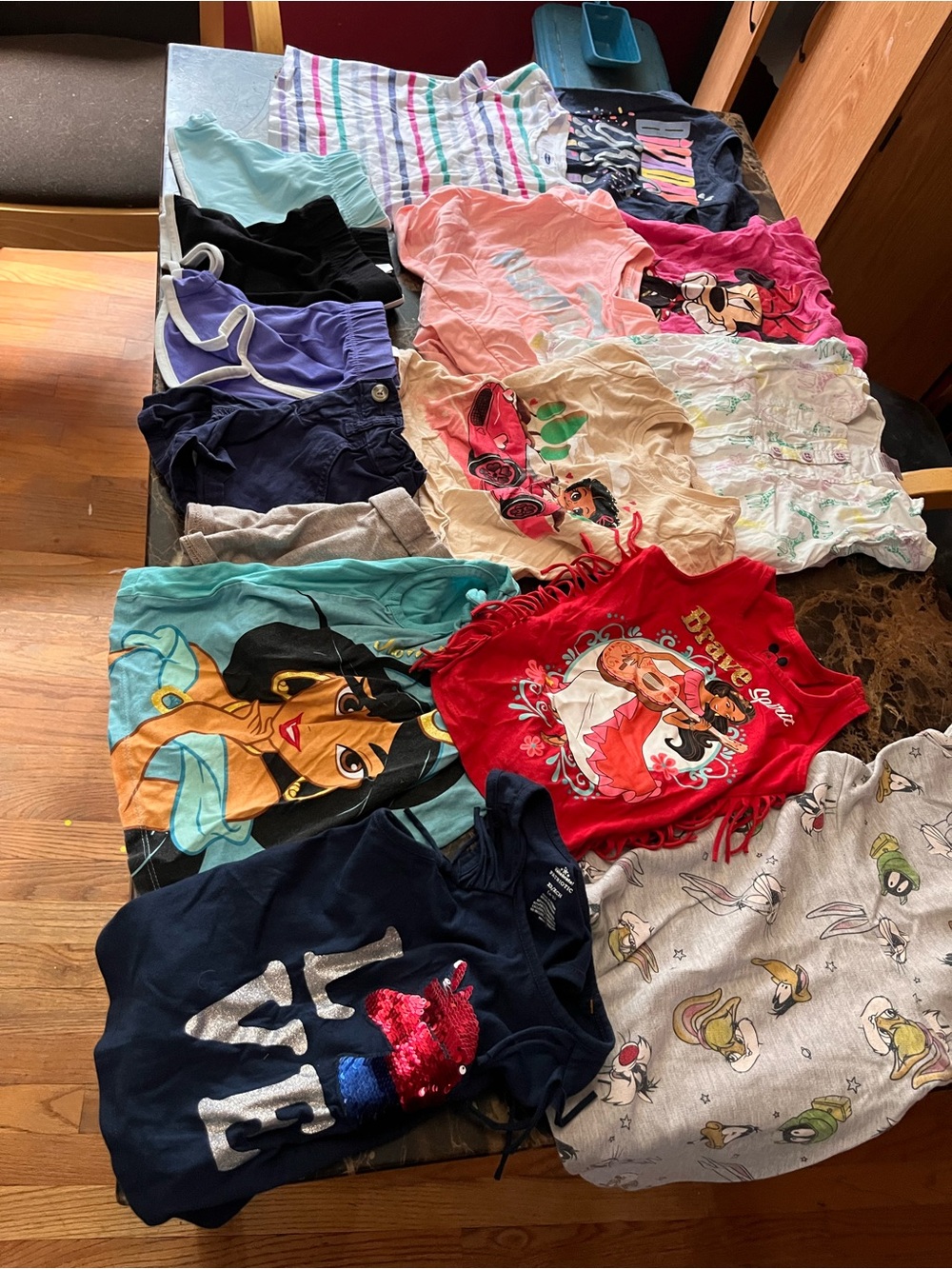 Summer girl lot Gymboree Children’s Place Disney Size 4 Girls Tees shorts